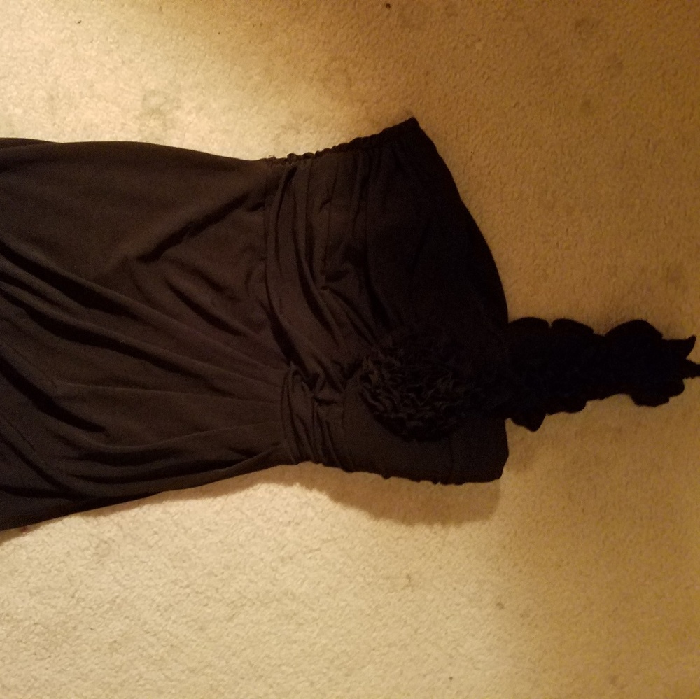 Black mini one strap dress
